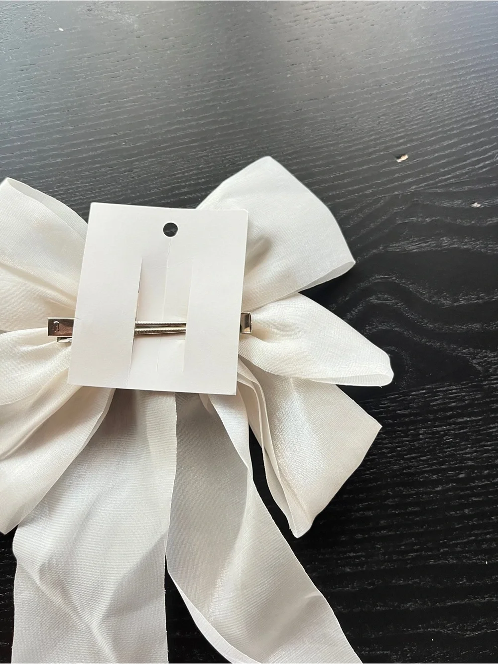Elegant Cream Large Bow Hair Clip Sheer Organza Coquette Aesthetic